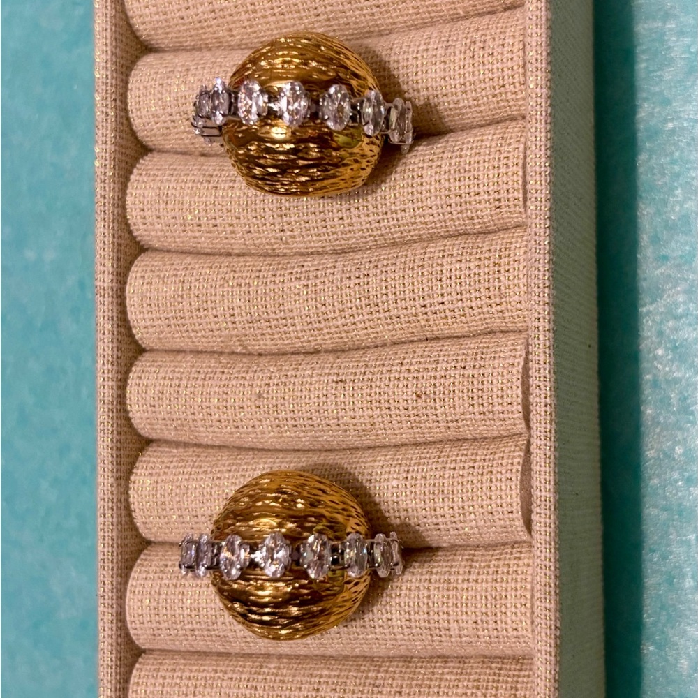 FINE 18k GOLD - PLATED FILIGREE EARRINGS WITH BEAUTIFUL ZIRCONS ✨✨✨